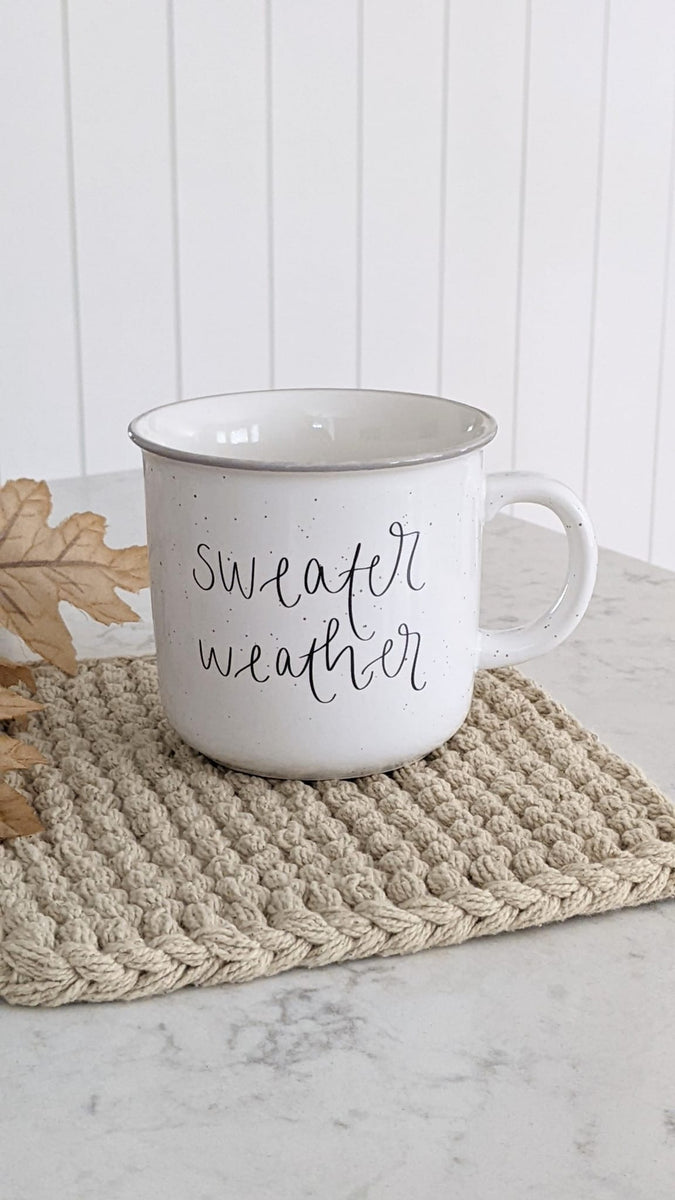 Sweater Weather, Snuggle Season or Warm and Cozy Heavy Duty Mug Campfire  Mugs Farmhouse Kitchen Decor 