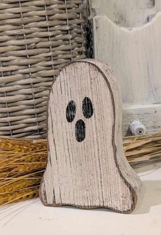 Hand-Carved Wood Ghost