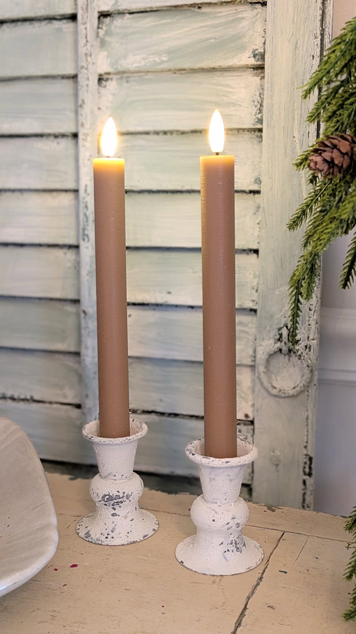 Taupe LED Tapers Set/2