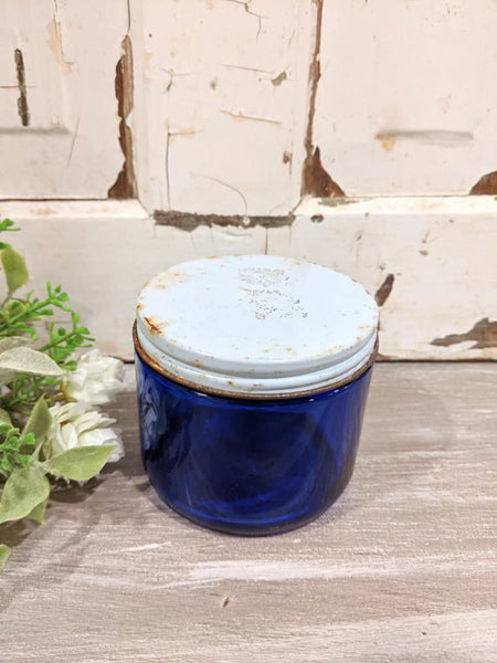 Cobalt Blue Glass Noxzema Jar