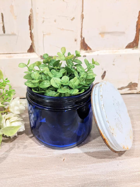 Cobalt Blue Glass Noxzema Jar