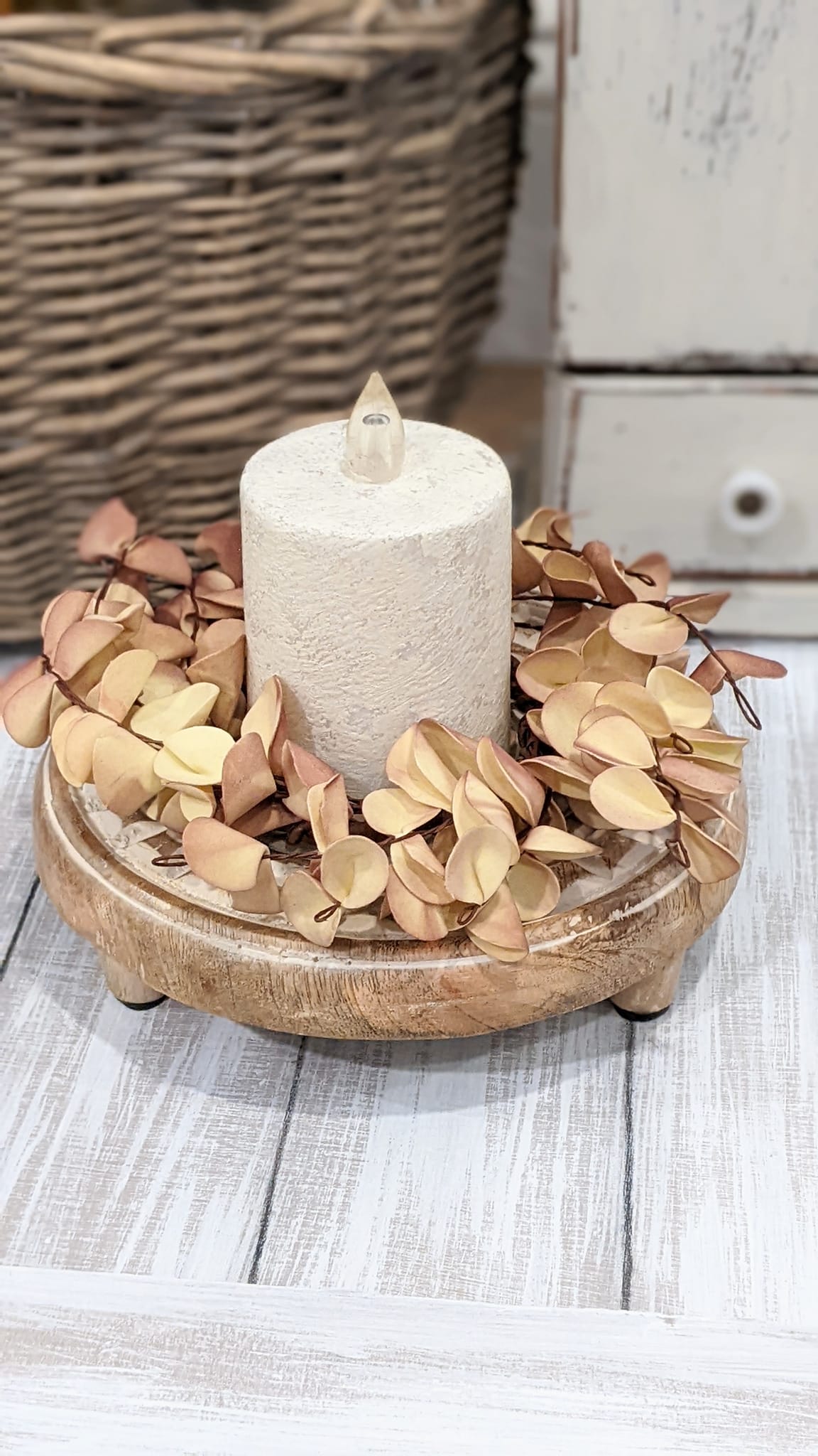Fall Ombre Eucalyptus Candle Ring