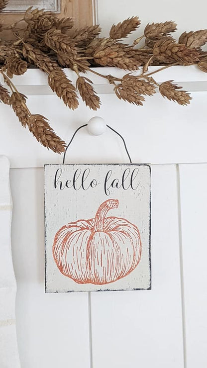 Hello Fall Mini Hanging sign