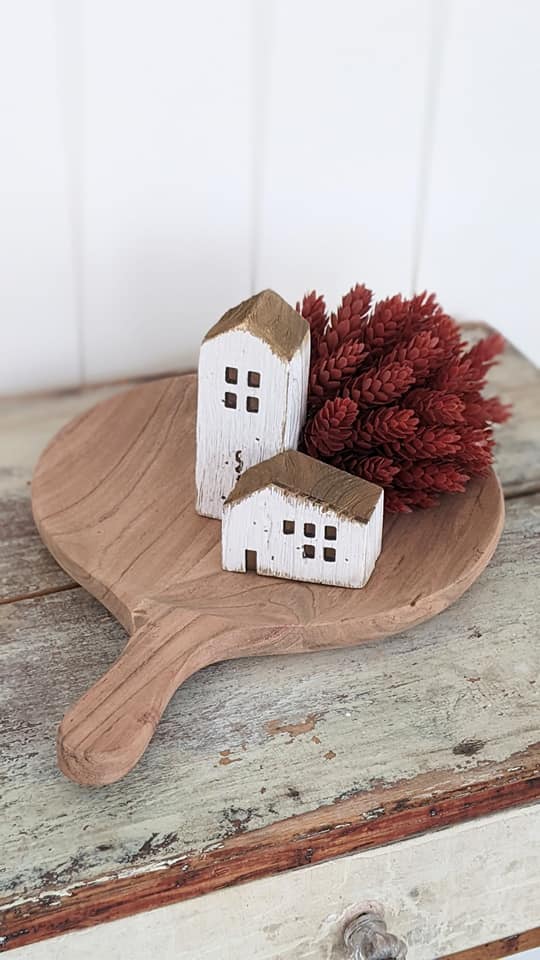 natural wood  round tray with handle