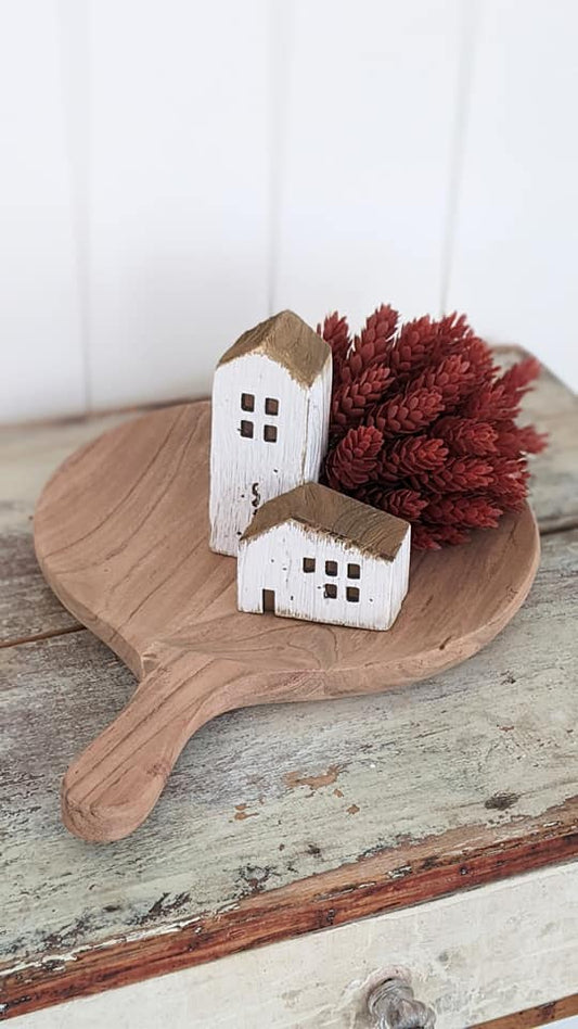 natural wood  round tray with handle