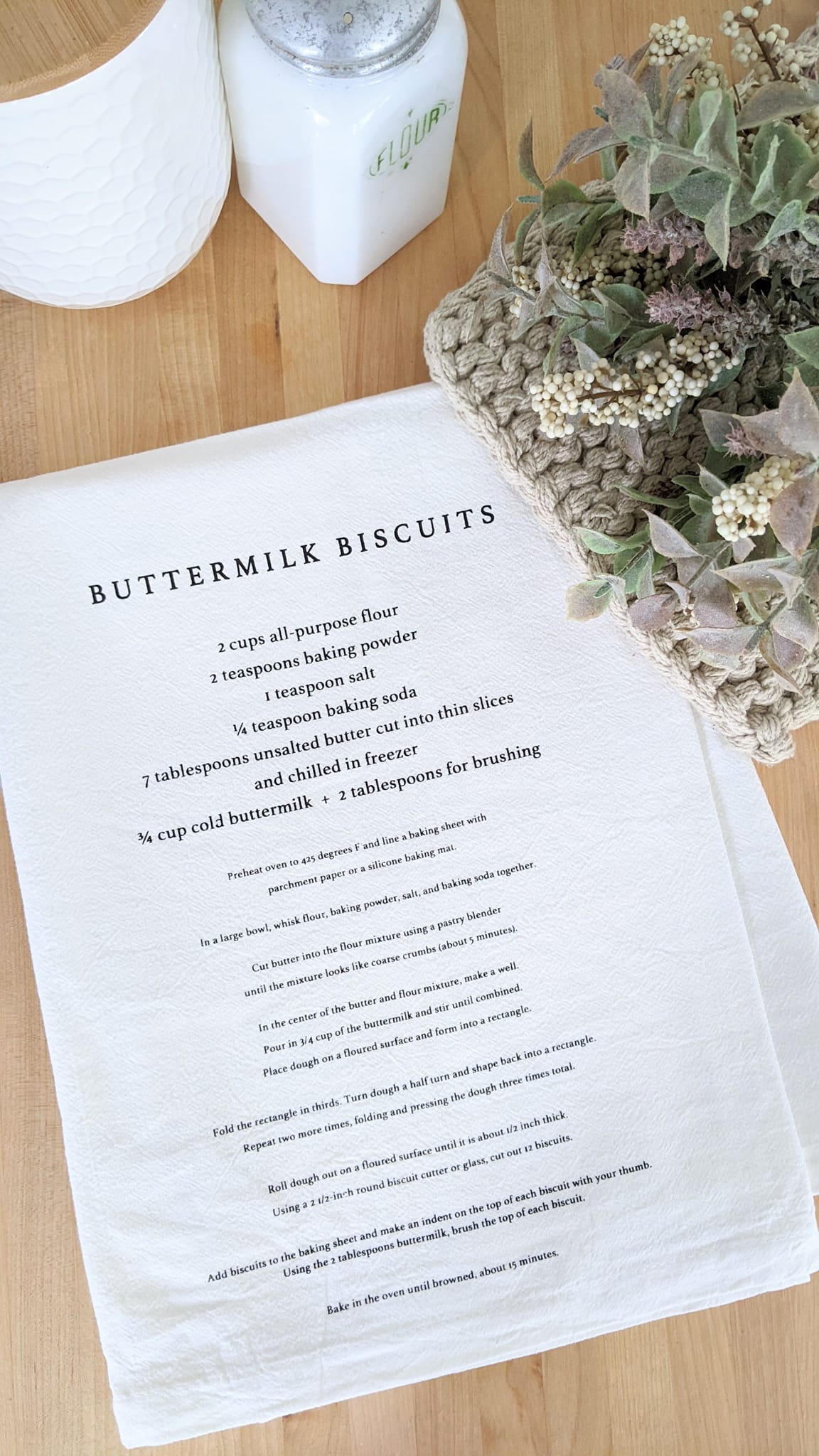 buttermilk biscuit tea towel