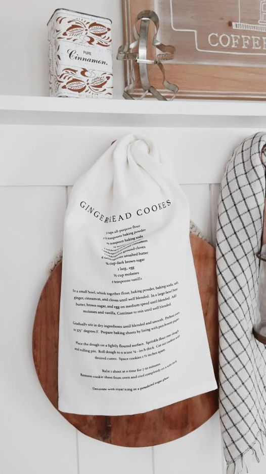 gingerbread recipe tea towel