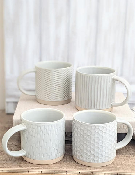 gray stoneware mug