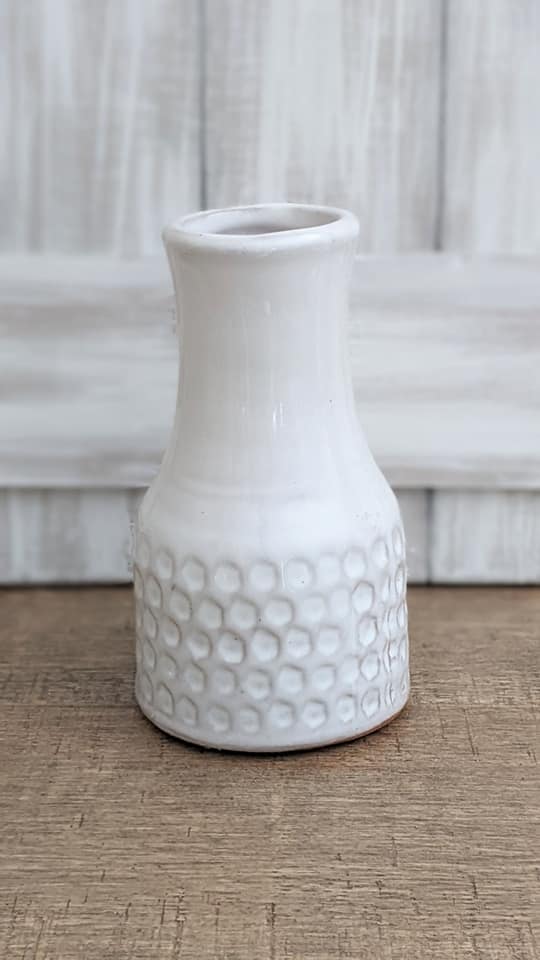 Debossed Terra Cotta Mini Vases, 3 Styles