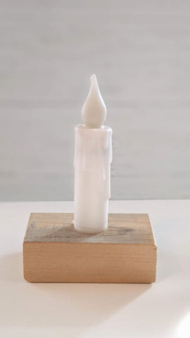 White Timer Taper Candle 4.5"