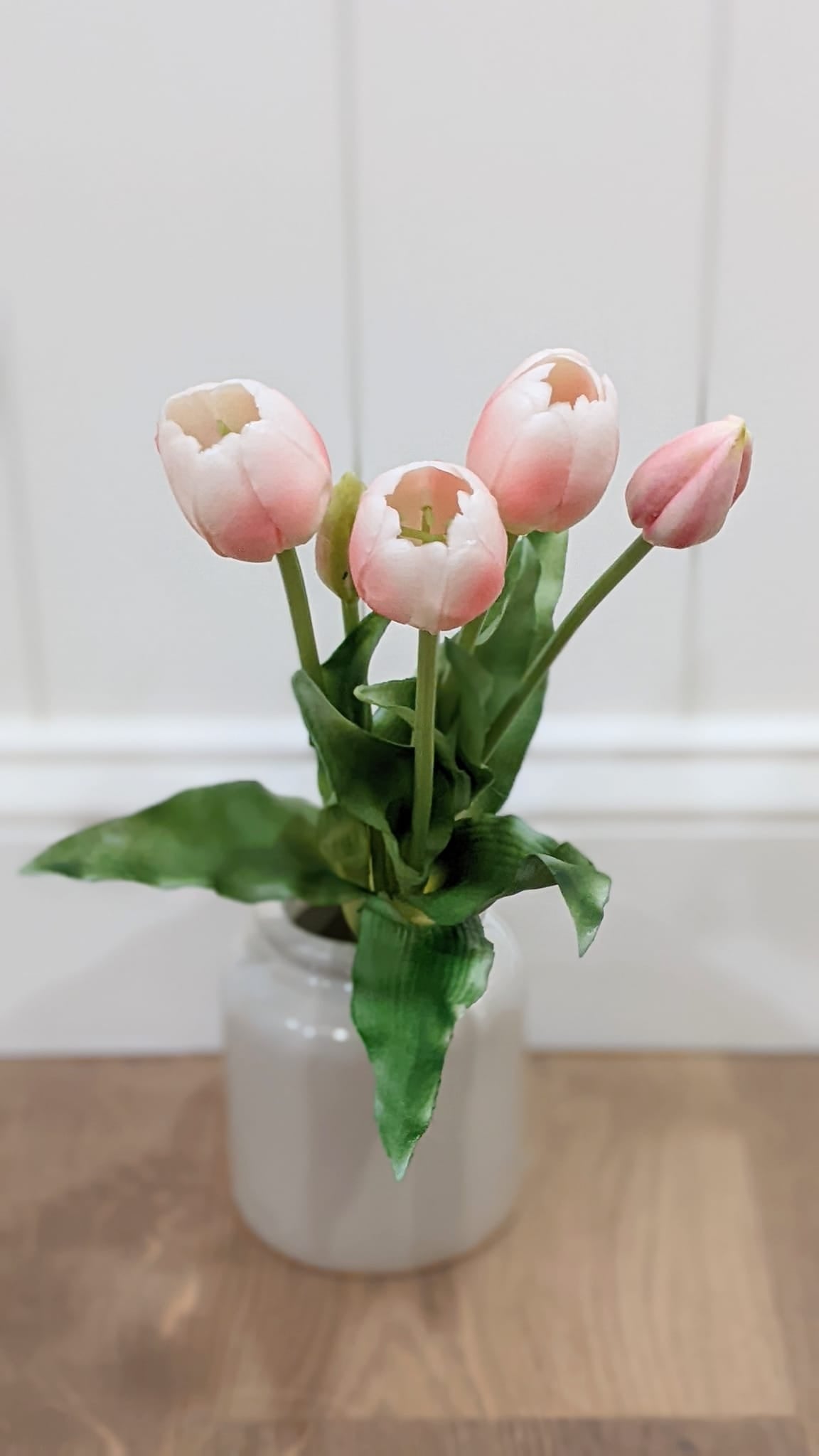 pink and white tulip bunch