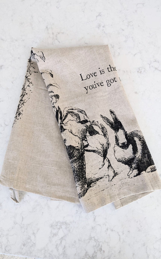 Linen Rabbit Hand Towel