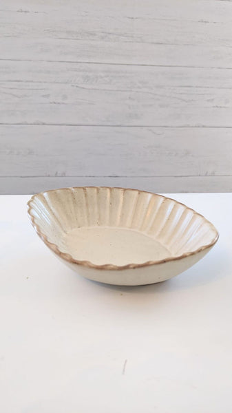 Scalloped Stoneware Dish