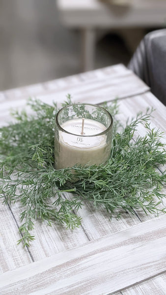 beach fern candle ring