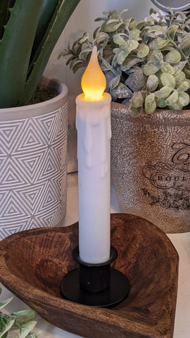 White Taper Timer Candle, 7"