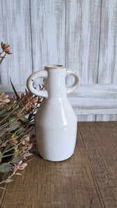 stoneware double handle vase
