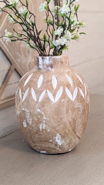 Wood Carved Vase