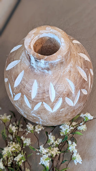 Wood Carved Vase