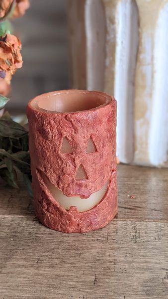 Jack-O'-Lantern Timer Pillar Candle, 3"