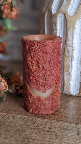 Jack-O'-Lantern Timer Pillar Candle, 4"