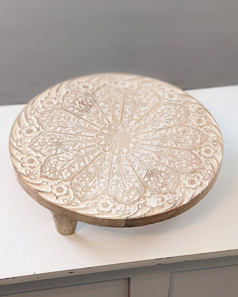 Flower Medallion Footed Tray