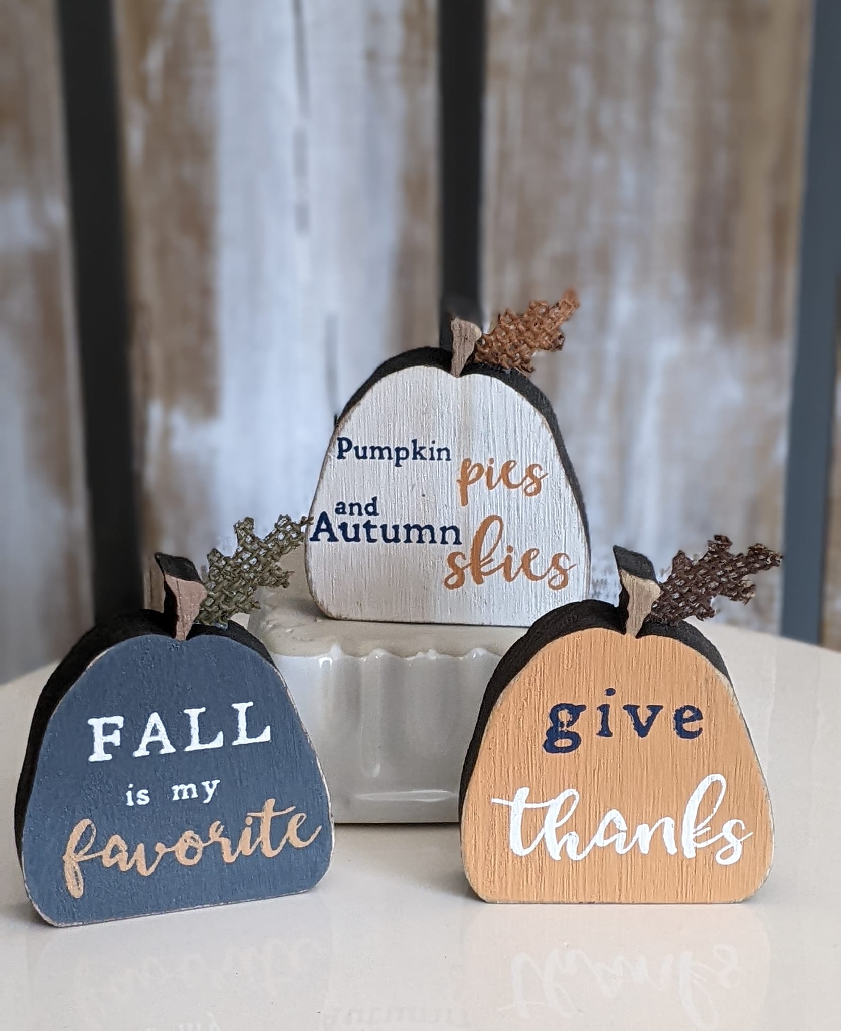 Fall Phrases Mini Pumpkin Signs/Set of 3