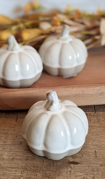 Mini Glazed Ceramic Pumpkin