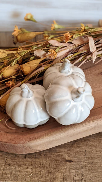 Mini Glazed Ceramic Pumpkin