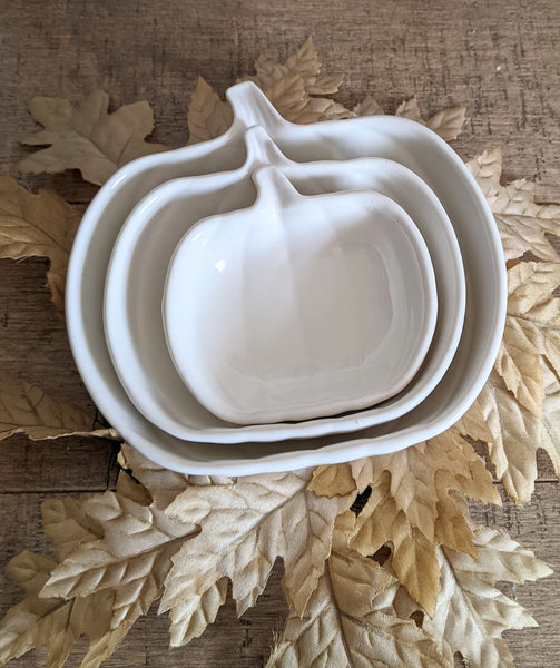 White Pumpkin Plate Set/3