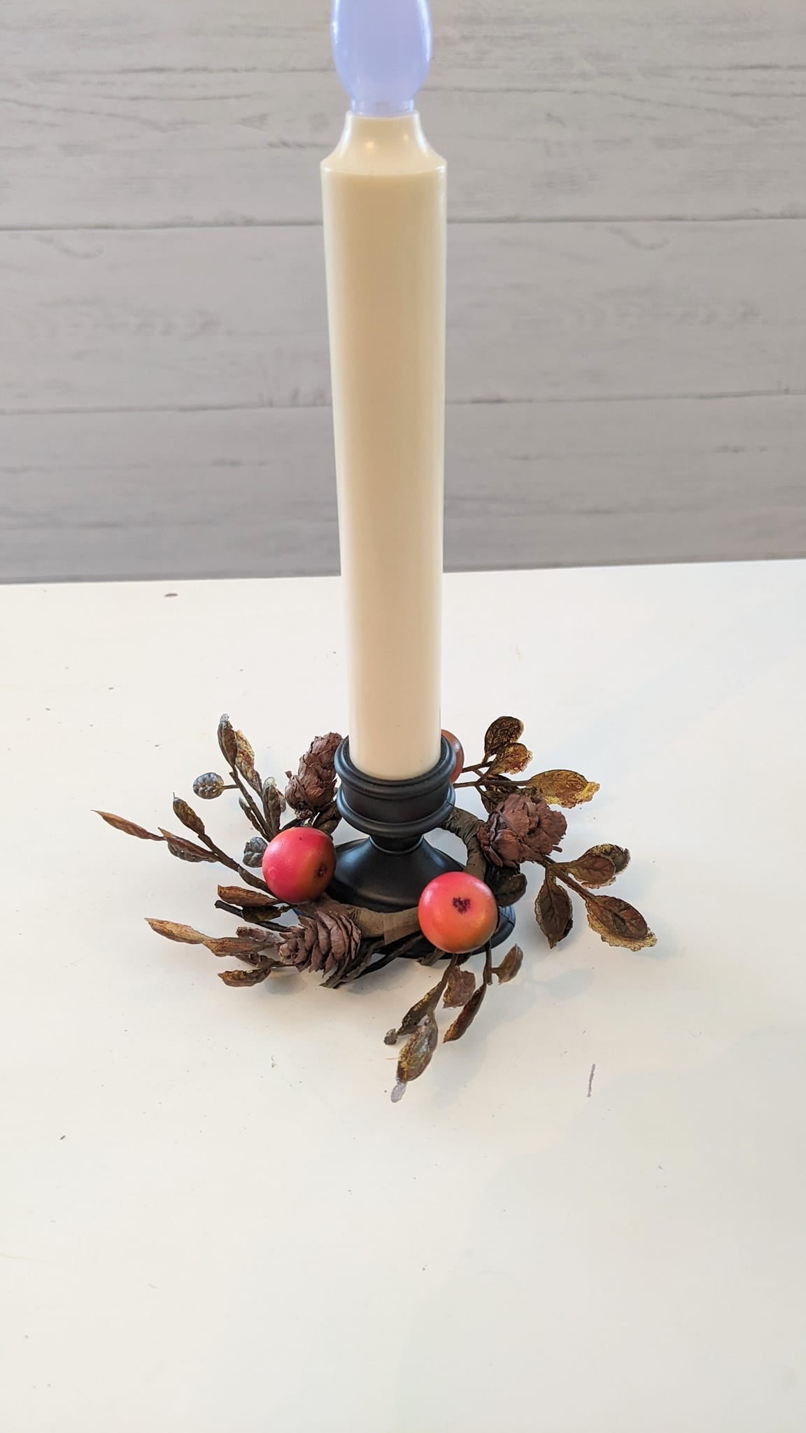 Mini Autumn Berry Candle Ring, 1.5”