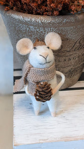 Mouse With Pinecone Ornament