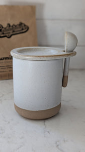 Stoneware Lidded Jar and Scoop Set