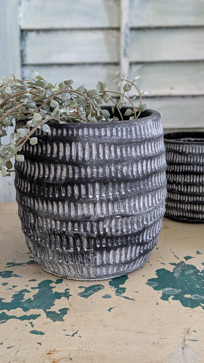 Black and Stripe Planter