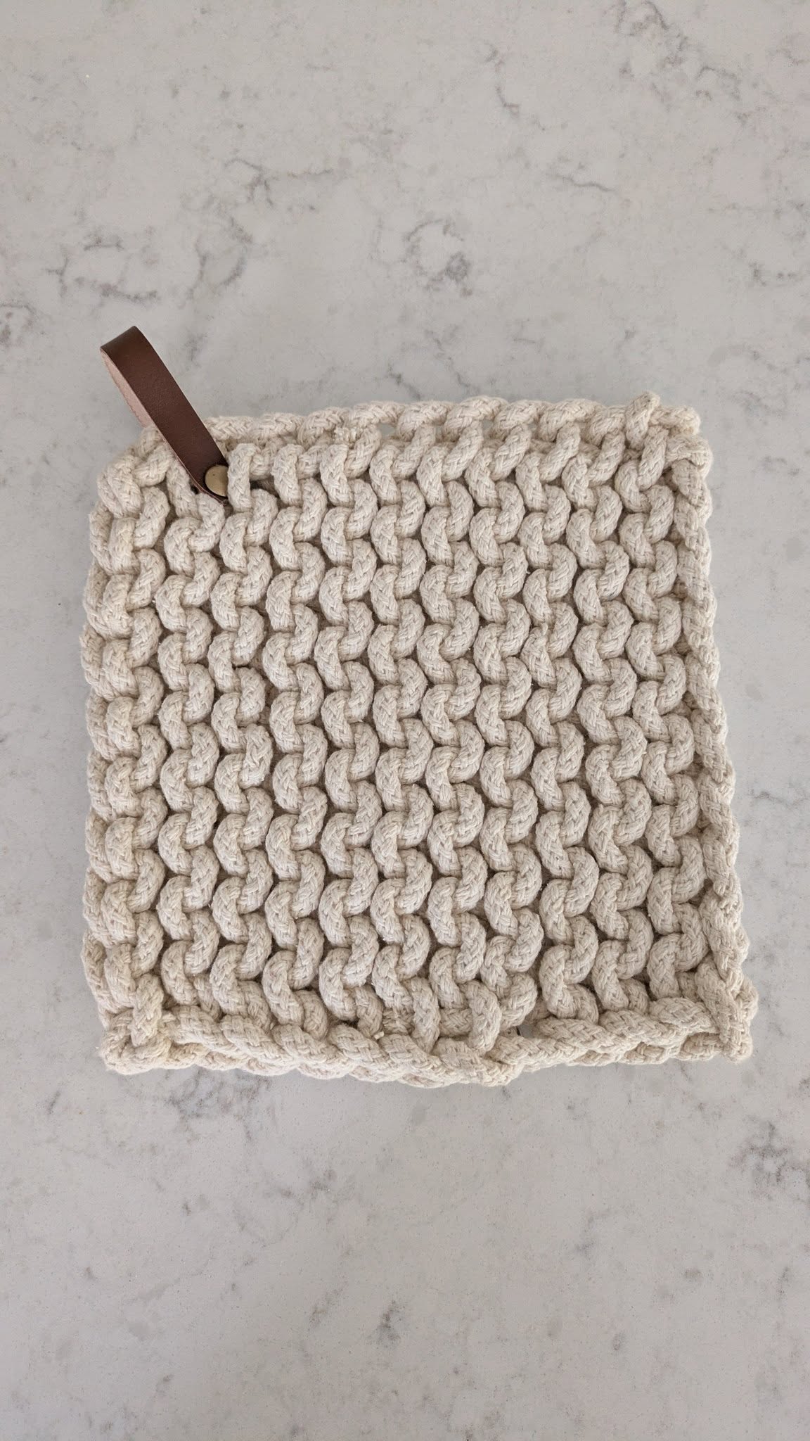 Ivory Chunky Knit Potholder