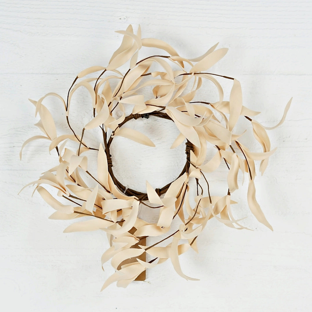 Ivory Herb Leaves Candle Ring