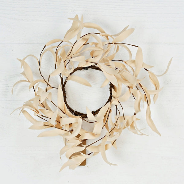 Ivory Herb Leaves Candle Ring