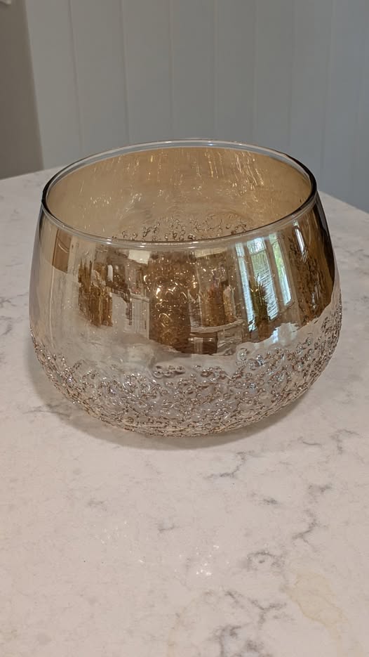 Amber Glass Vase Bowl