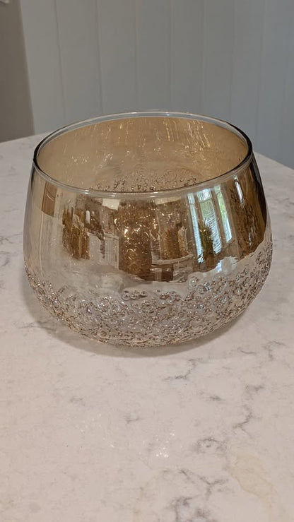 Amber Glass Vase Bowl