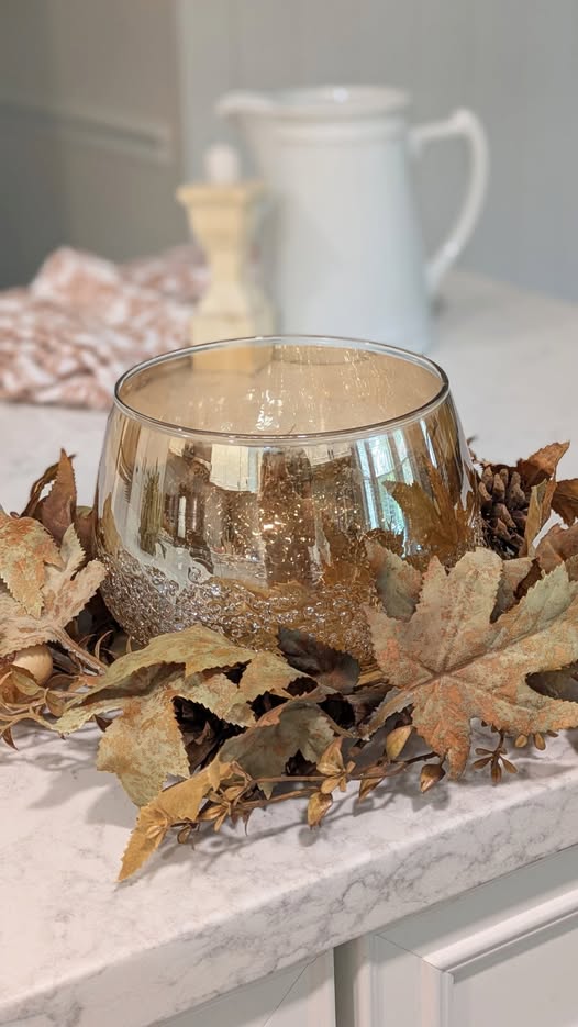 Amber Glass Vase Bowl