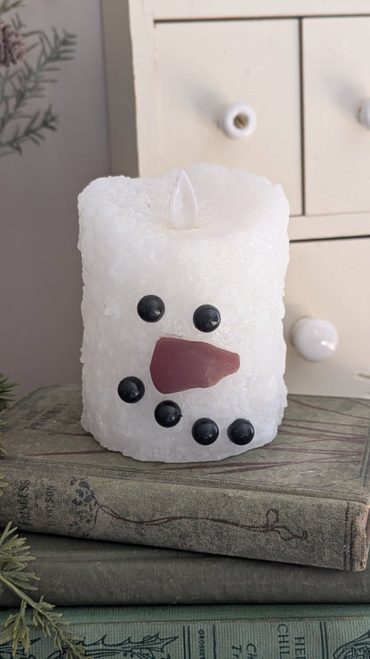 Snowman Moving Flame Candle