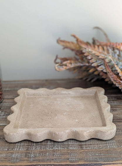 Scalloped Cement Tray