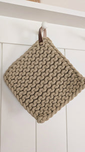 Beige Chunky Knit Potholder