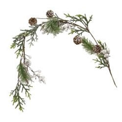 Flocked Berry Pine Garland, 4'