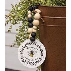 Honey Bee Bead Hanger Sign