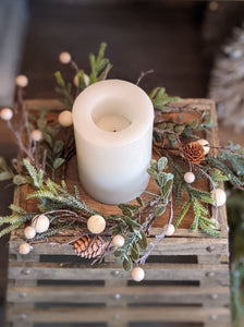 Hemlock & Cream Berry Candle Ring