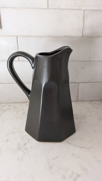 Matte Black Pitcher Vase