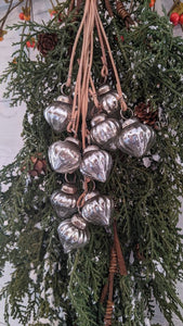 Mercury Glass Bulb Ornament Cluster