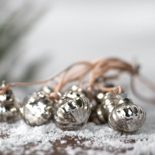 Mercury Glass Bulb Ornament Cluster