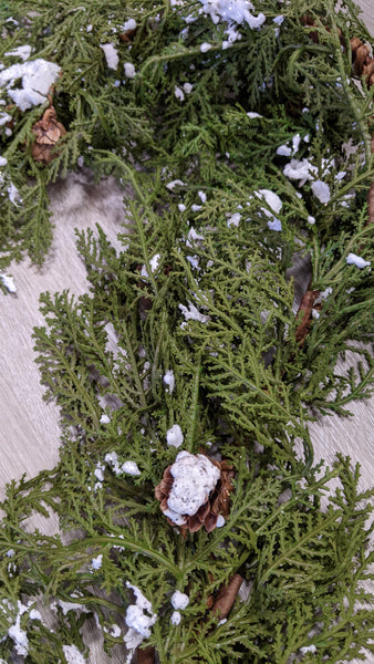 Snowy Cedar Garland, 5'