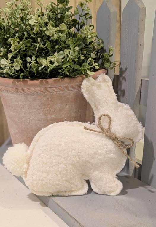 White Easter Sherpa Bunny